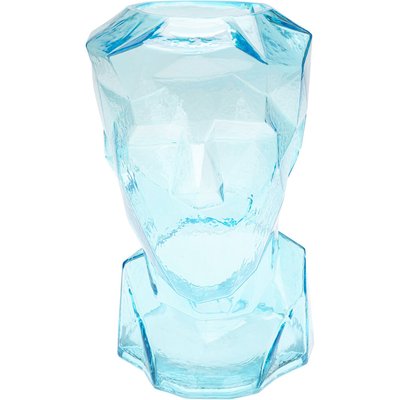 Vase Prisma visage bleu clair 30cm KARE DESIGN