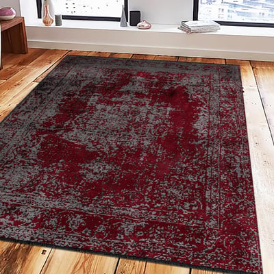 Tapis kilim tissé en coton motif abstrait REDTAGE UN AMOUR DE TAPIS