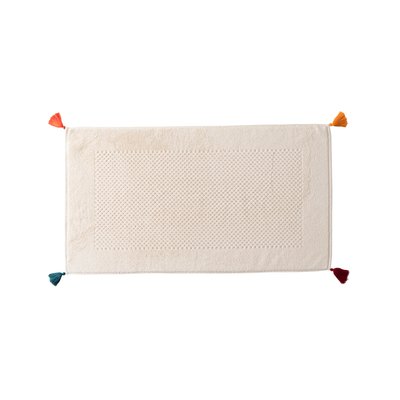 Tapis de bain coton ECLATS CARRE BLANC