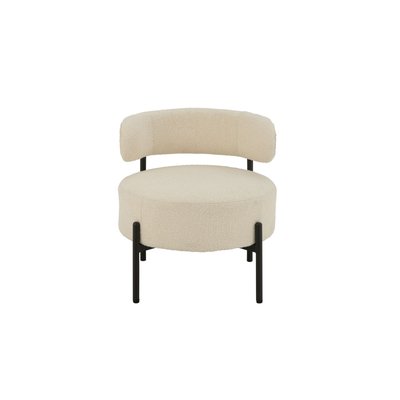 Fauteuil lounge en métal noir et bouclette - GERDA HELLIN, DEPUIS 1862