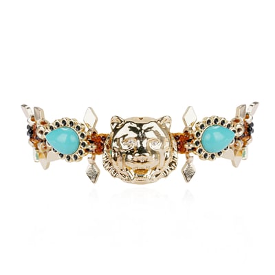 Bracelet de perles et cabochon central tigre CIRKUS HIPANEMA
