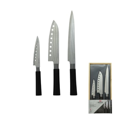 Coffret de 3 couteaux style Japonais Santoku, Gyuto et Honesuki FACKELMANN