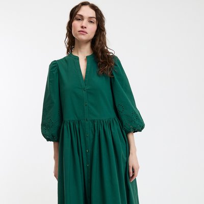 Abito svasato, lungo, ricamo inglese LA REDOUTE COLLECTIONS