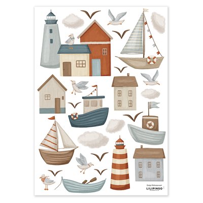 Stickers village de pêcheurs, phare LOTAN LILIPINSO