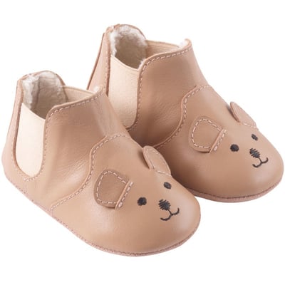 Chaussures bébé cuir souple fourrées Emmie TICHOUPS