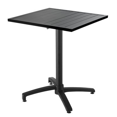 Table de terrasse carrée en aluminium gris 70x70cm, CARDIFF OVIALA