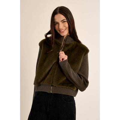 Veste à zip, bi-matière MOLLY BRACKEN