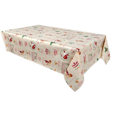 Nappe en toile cirée rectangulaire SANTA CLAUS TOILINUX