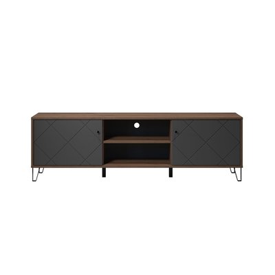 Meuble TV avec 2 portes et 2 niches L183 cm - Montez CALICOSY