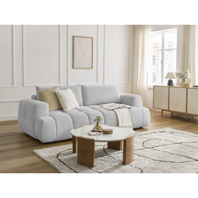 Canapé droit convertible 3 places en tissu lisse, FUJI BOBOCHIC