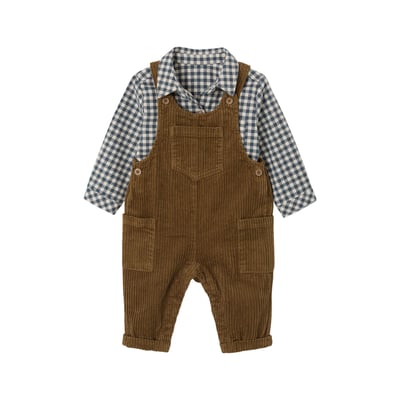 Ensemble salopette chemise VERTBAUDET