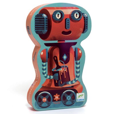 Puzzle silhouette Bob le robot 36 pièces DJECO