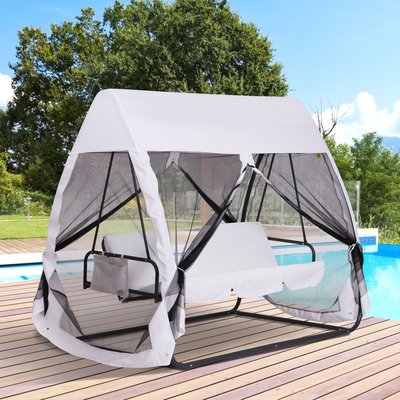 Balancelle de jardin convertible 3 places OUTSUNNY
