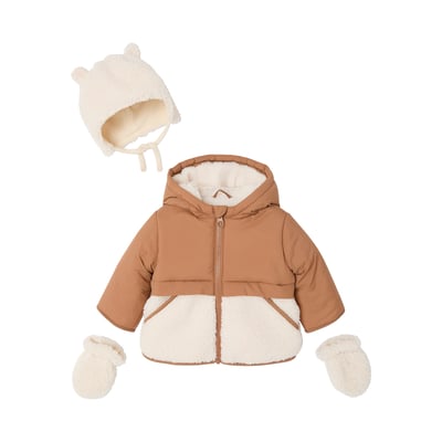 Doudoune avec bonnet et moufles VERTBAUDET
