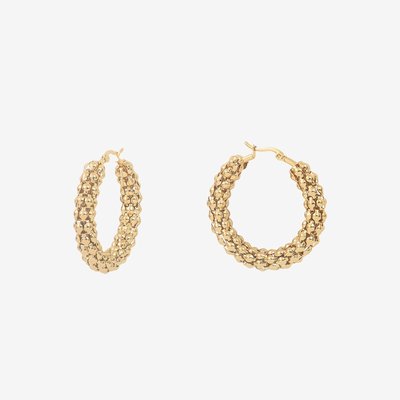 Boucles d'oreilles créoles dorées à l'or fin GAMAY CAROLINE NAJMAN