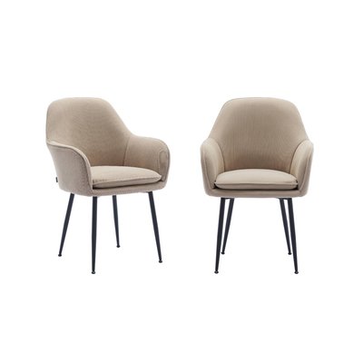 Fauteuil velours côtelé et pieds métal (lot de 2) SHELLA SWEEEK