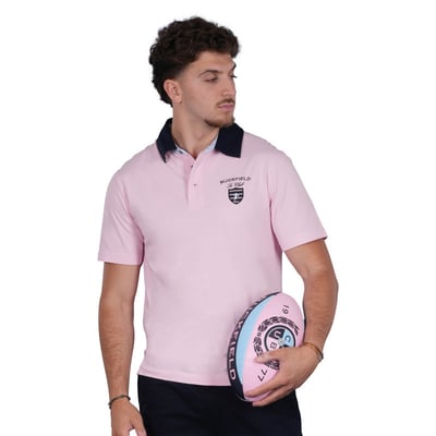 Polo en coton rose uni pourvu d'une coupe droite et d'un col boutonné RUCKFIELD