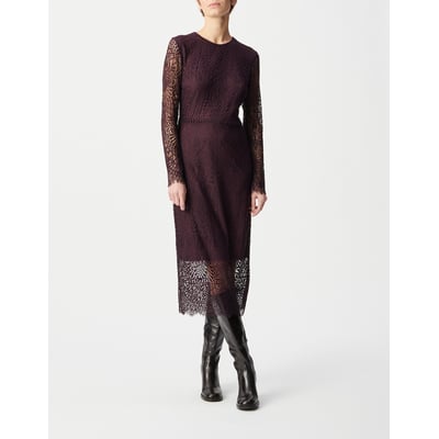 Robe en dentelle manches longues col rond IKKS