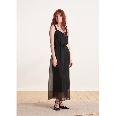Robe longue à bretelles en viscose/soie LA FEE MARABOUTEE