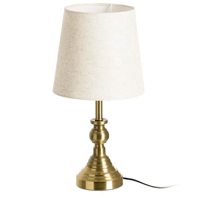 Lampe à poser métal doré abat-jour beige 20x20x38.5cm WADIGA