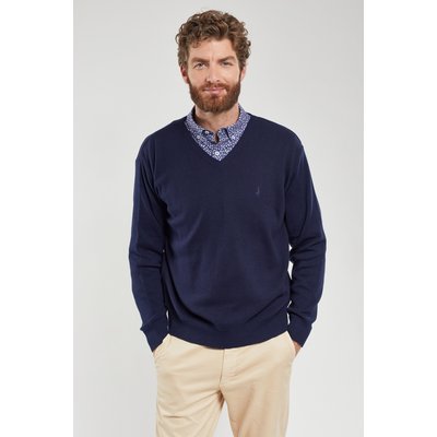 Pull col V en coton BERAC GUY DE BERAC