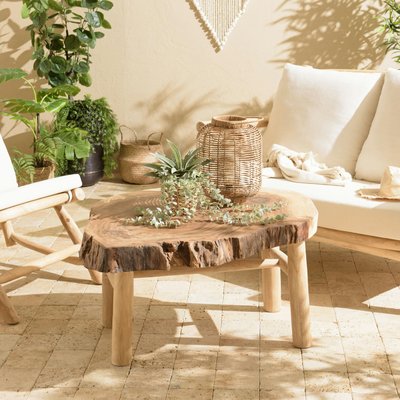 Table basse tronc de teck naturel style exotique MANAK PIER IMPORT