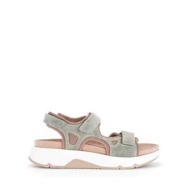 Sandales en cuir velours à talon compensé GABOR