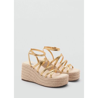 Sandale à plateforme avec brides métalliques MANGO TEEN