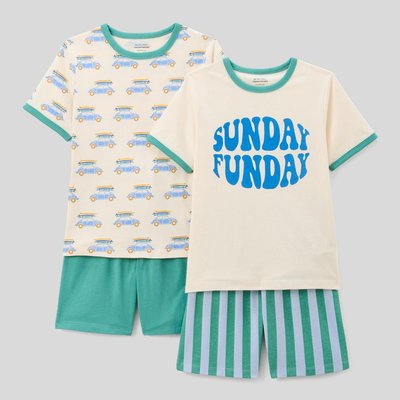 Lot de 2 pyjamas shorts imprimé en jersey coton BIO GOTS MONOPRIX