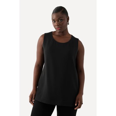 Blouse en acétate, coupe évasée, col rond ULLA POPKEN