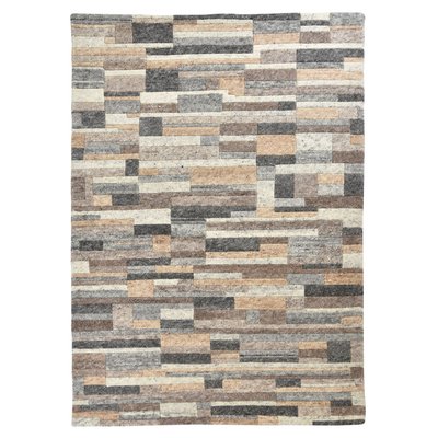 Tapis en laine vierge noué à la main avec motifs géométriques - Medan Natur THEKO