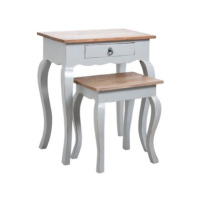 Tables gigognes en bois gris antique AUBRY GASPARD