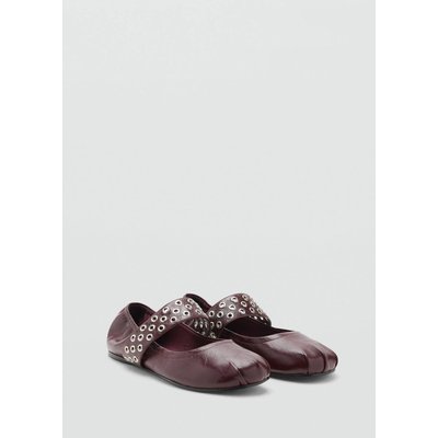 Ballerine en cuir eyelets MANGO