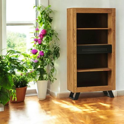 Bibliothèque en bois de pin massif brossé GREENWICH PIER IMPORT