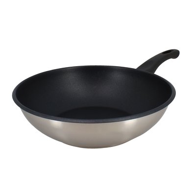 Wok first en acier inoxydable 28cm - compatible induction MENASTYL