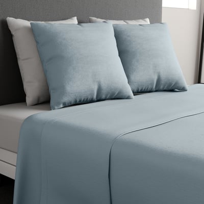 Parure de draps plat coton unie, ESSENTIEL C DESIGN HOME TEXTILE