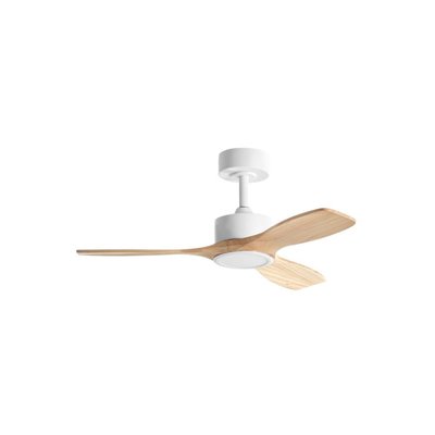 Ventilateur de plafond lumineux blanc et bois Santorini XS MILLUMINE
