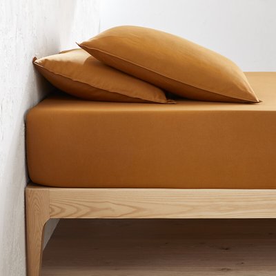 Drap housse uni coton lavé bonnet 30cm, Scenario LA REDOUTE INTERIEURS
