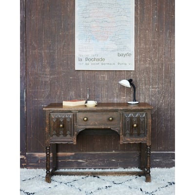 Bureau ancien en bois et boules laiton Edouard N°1119 - Bon état DEBONGOUT