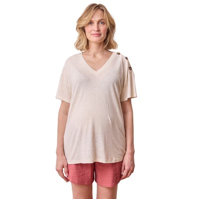 T-shirt col V grossesse lin et viscose VERTBAUDET