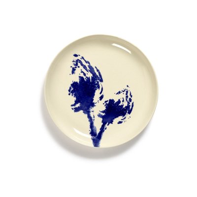 Assiette Feast Par Ottolenghi Artichaut Grès Blanc/bleu Ø19 Cm SERAX