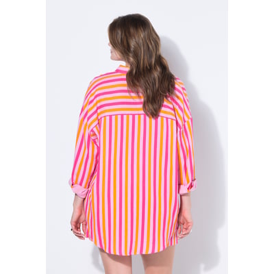 Blouse oversize en mousseline, rayures néon STUDIO UNTOLD