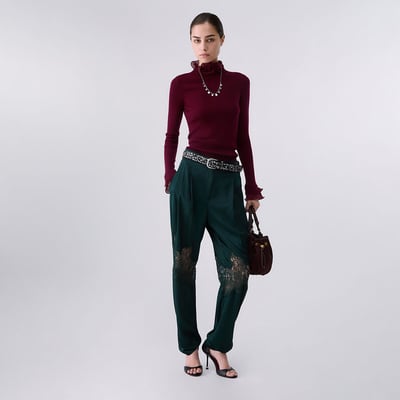 Pull col montant en laine avec volants LIU JO