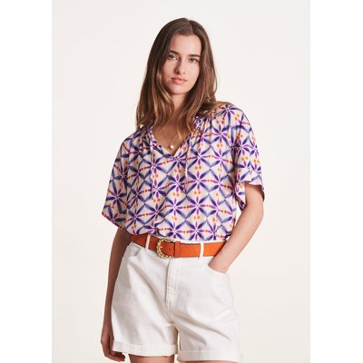 Top ample à col V imprimé tie & dye LA FEE MARABOUTEE
