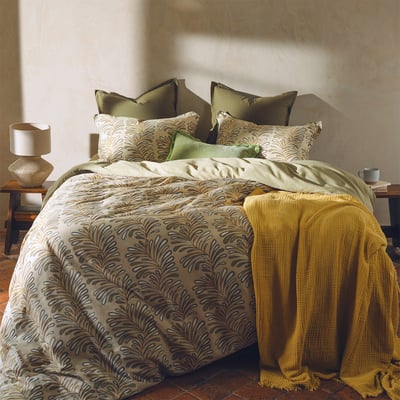 Drap plat en satin de coton lavé marron, ESPARTO DESFORGES