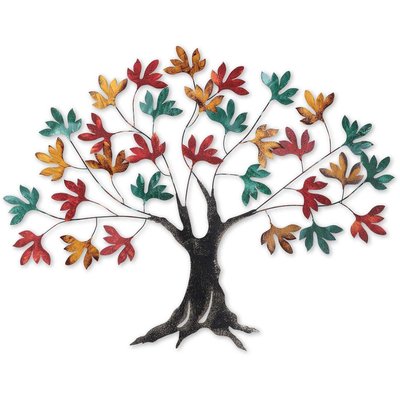 Décoration murale en métal coloré Arbre 1 HANAH HOME