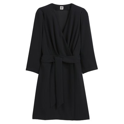 Robe courte cache-cœur, avec ceinture LA REDOUTE COLLECTIONS