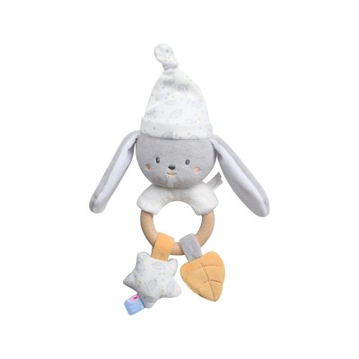 Hochet d'eveil lapin velours doux SUCRE D'ORGE