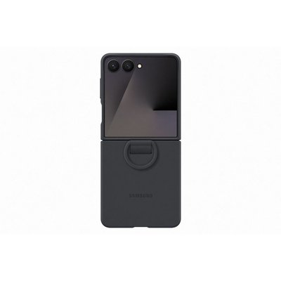 Coque Z Flip 7 silicone anneau noir SAMSUNG