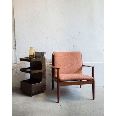 Fauteuil en tissu et teck Jakob N°509 - Bon état DEBONGOUT